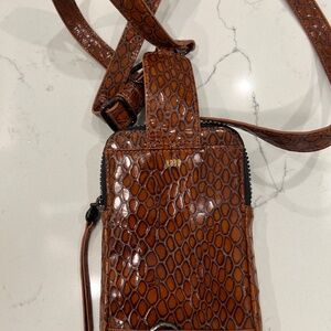 Brown leather crossbody